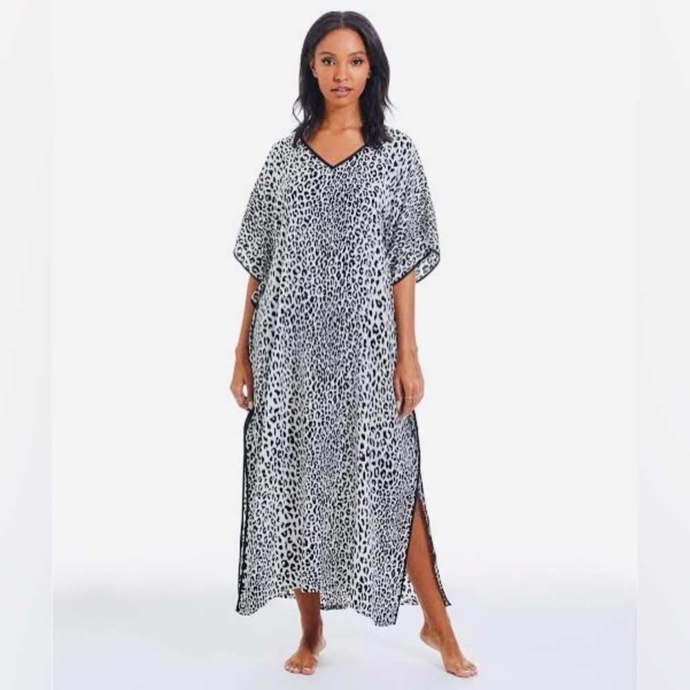 Kate Spade Chic Leopard Print Kaftan Dress
